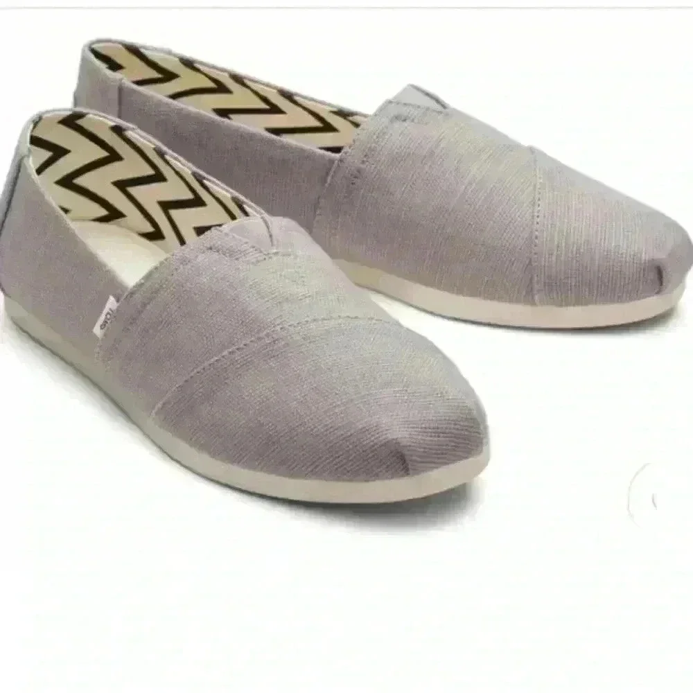 Toms Womens Alpargata Mourning Dove Heritage Canvas Size 9.5 EUC